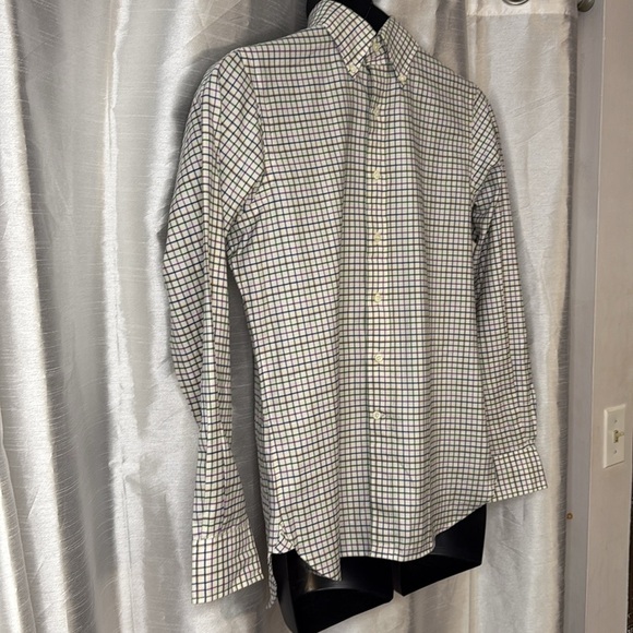 Ralph Lauren Men’s Small Ivory Checkered Long Sleeve Cotton Button Down Shirt - Picture 3 of 9